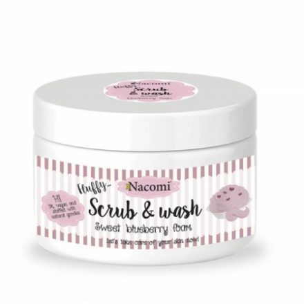 Nacomi Fluffy Scrub & Wash – Áfonyás Bőrradírozó Fürdőkrém