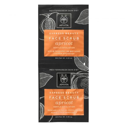 APIVITA EXPRESS Face Scrub Apricot Hámlasztó Arcradír Sárgabarackkal