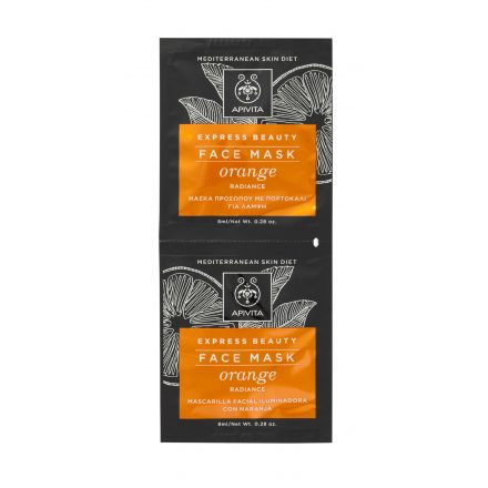 APIVITA EXPRESS Face Mask Orange Ragyogást Adó Arcmaszk Naranccsal