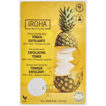 Iroha Nature AHA + PHA PINEAPPLE TONER hámlasztó korongok