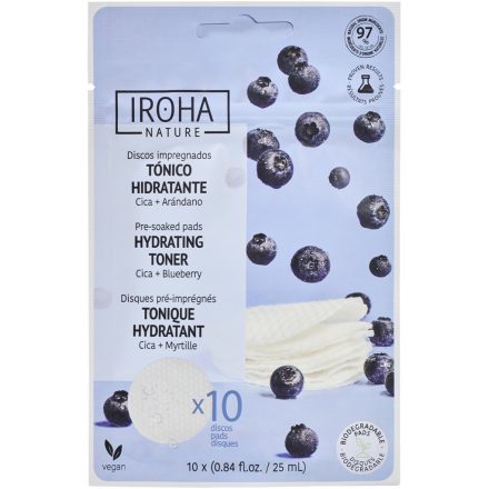 Iroha Nature CICA + PANTHENOL BLUEBERRY TONER áfonyás hidratáló korong